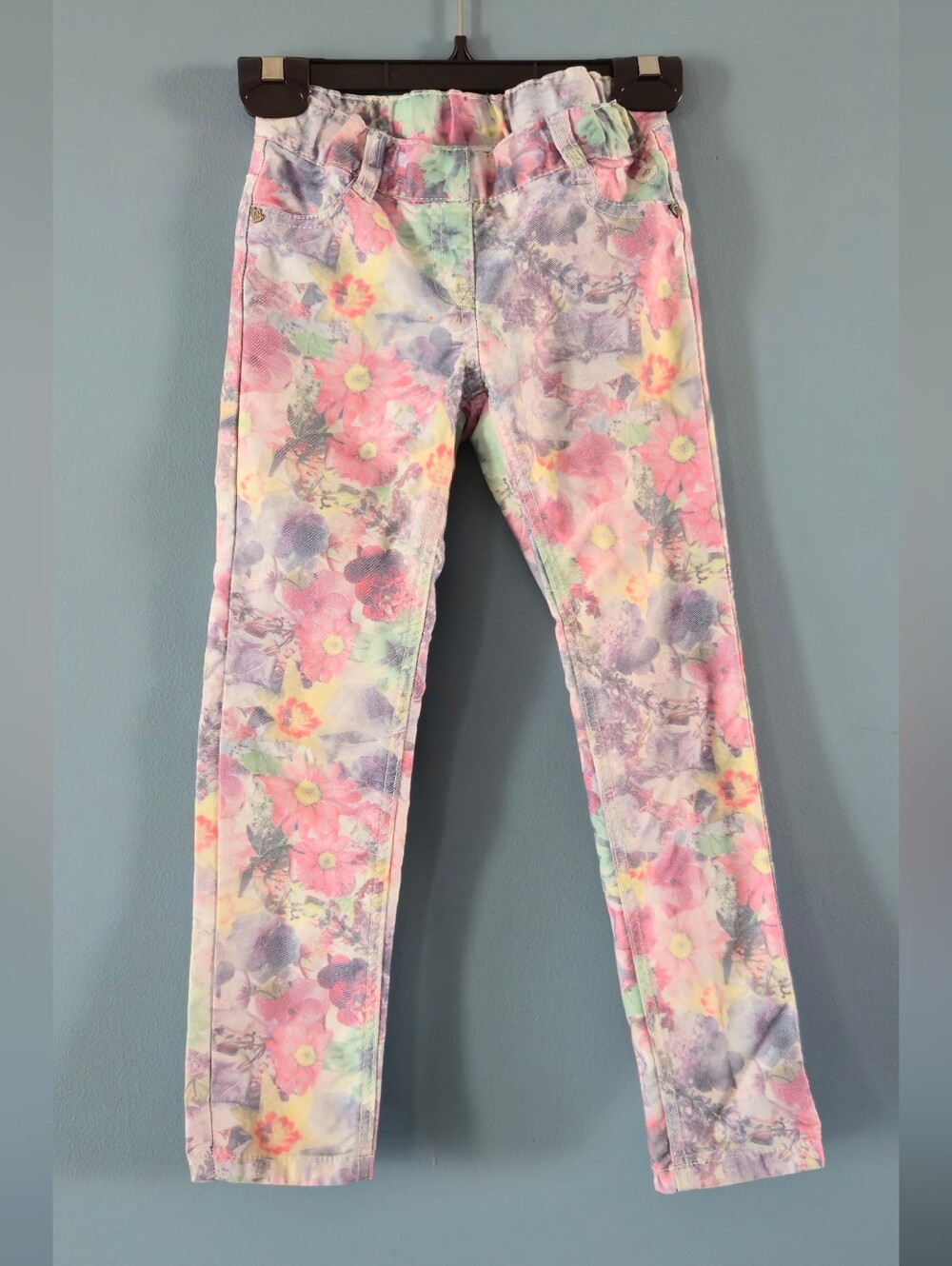 Girls Floral Pastel Skinny Jeans (7)